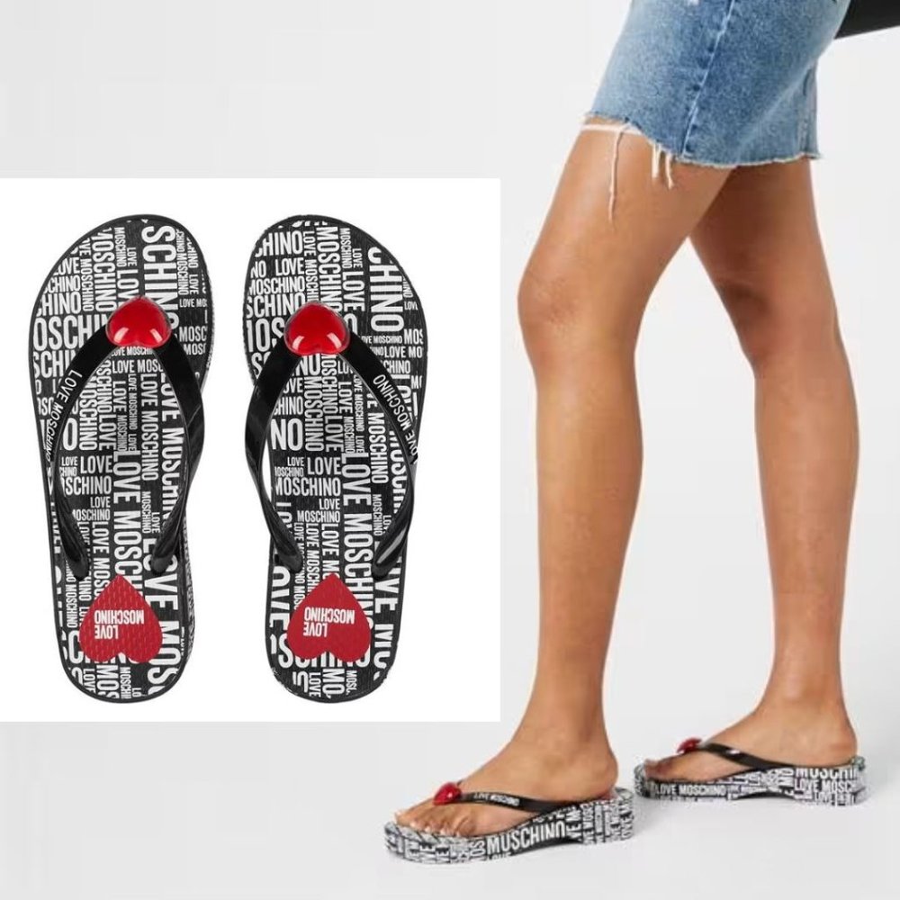 Love Moschino Black and Red Sandals
